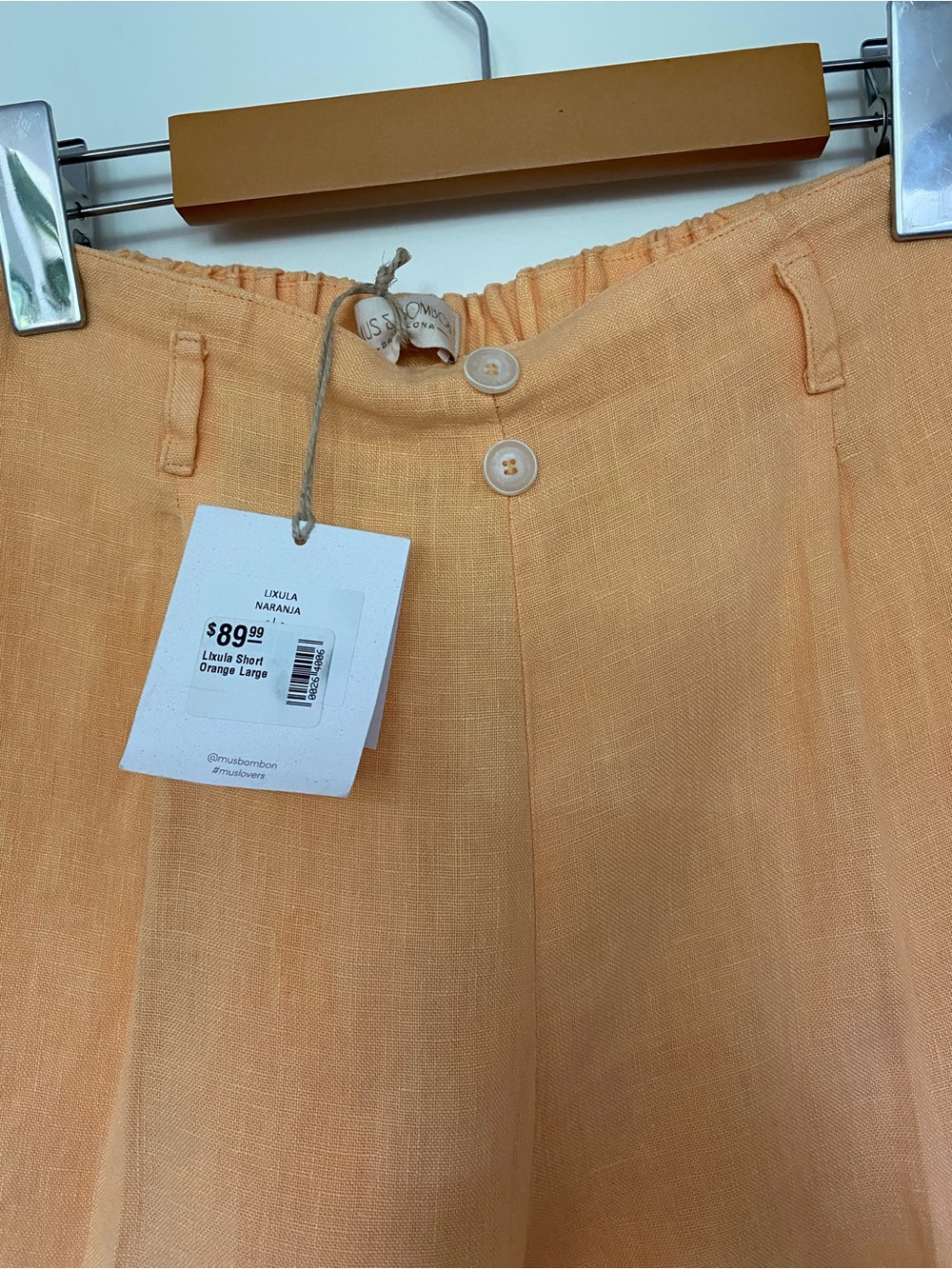 NWT MUS & BOMBON 100% Linen Women’s Shorts - Picture 3 of 6